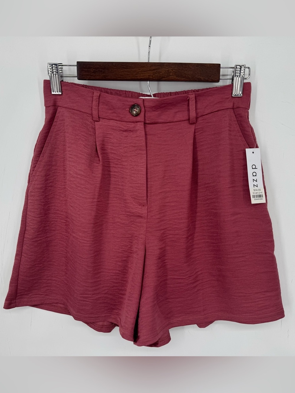 Dazz High-Rise Mauve Pull On Shorts Size Small Coastal Feminine Resort Wear NWT